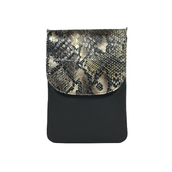 Flot og lækker crossover mobiltaske i slangepræget lammeskind - Unika taske fra Cosystyle