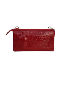 Trendy rød crossover taske i lammeskind - skuldertaske - Cosystyle
