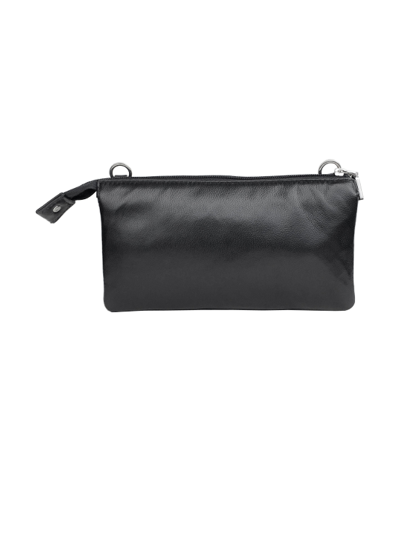Klassisk sort clutch i lammeskind-unika taske fra Cosystyle