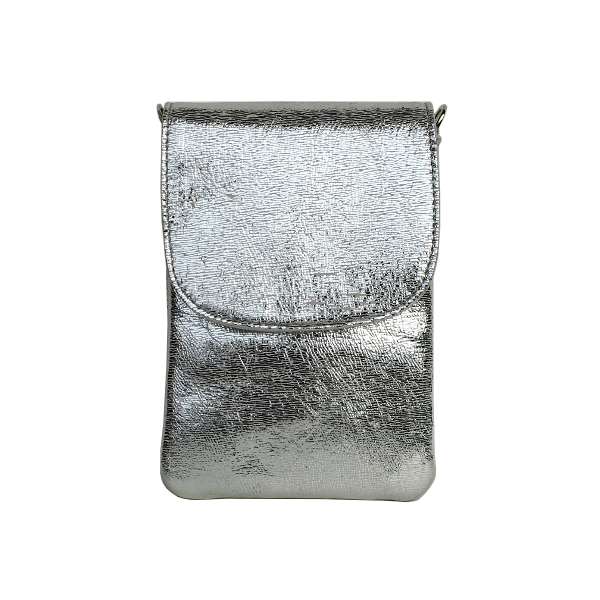 Flot sølv mobiltaske i lammeskind - Unikke tasker fra Cosystyle