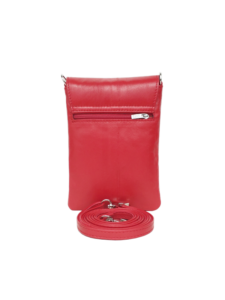 Lækker rød mobiltaske i lammeskind - Crossover taske til hverdag og fest - unika taske fra Cosystyle