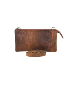 Flot kvalitets clutch i cognac farvet lammeskind - Unika taske fra Cosystyle