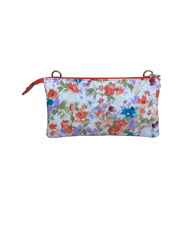 Clutch med blomstermotiv i lækkert lammeskind - Unika taske fra Cosystyle