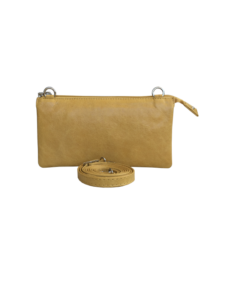 Crossover clutch i gule og brune nuancer i lammeskind - Unika taske fra Cosystyle