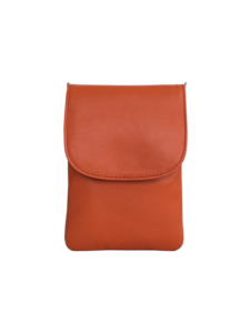Lækker funktionel orange mobiltaske i lammeskind - Unika taske fra Cosystyle