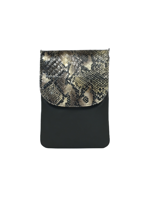 Flot og lækker crossover mobiltaske i slangepræget lammeskind - Unika taske fra Cosystyle