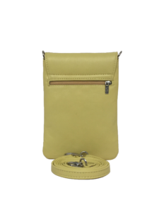 Fantastisk smuk gul crossover mobiltaske i glat lammeskind - Unika tasker fra Cosystyle