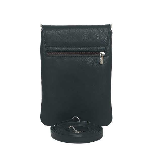 Skindtaske i dyb grøn - Crossover mobiltaske- Unika taske fra Cosystyle