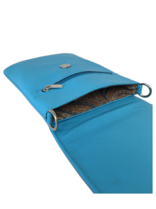 Smuk turkis mobiltaske i lækkert lammeskind - Unika skindtaske fra Cosystyle